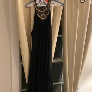 Alice & Olivia Ravi beaded neck long dress